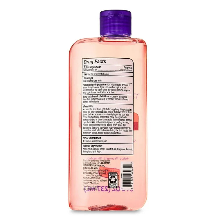 Equate ( Generic Clean and Clear )  Facial Astringent w/ 2% Salicylic Acid 8 fl oz
