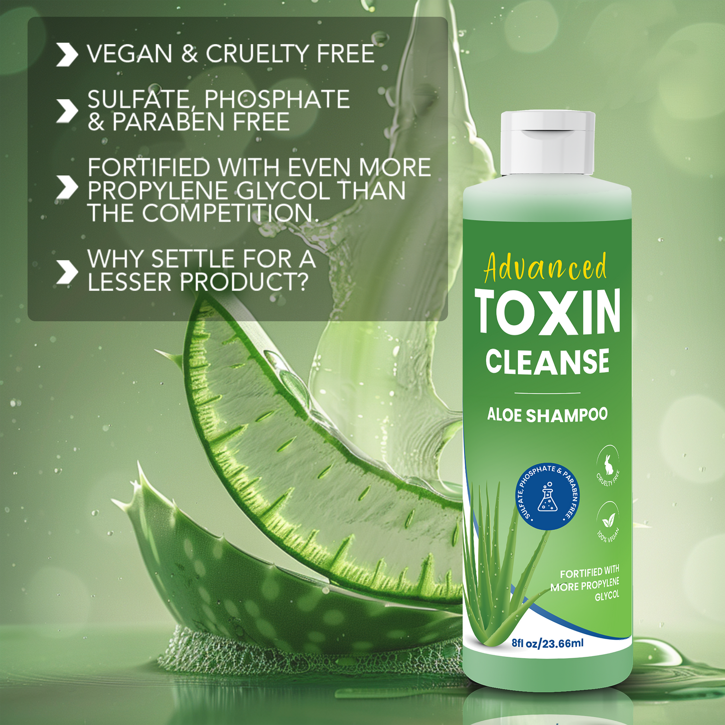 Detox Power Pack - Advanced Toxin Cleanse Shampoo 8oz Bottle + Zydot Ultra Clean