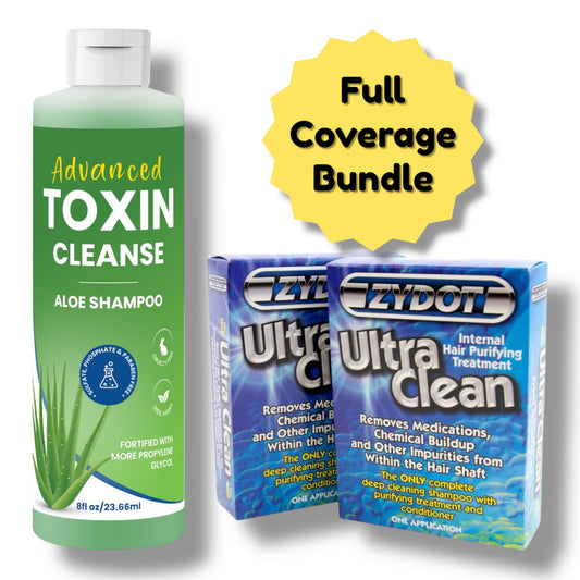Full Coverage Bundle - Advanced Toxin Cleanse Shampoo 8oz Bottle + (2) Zydot Ultra Clean